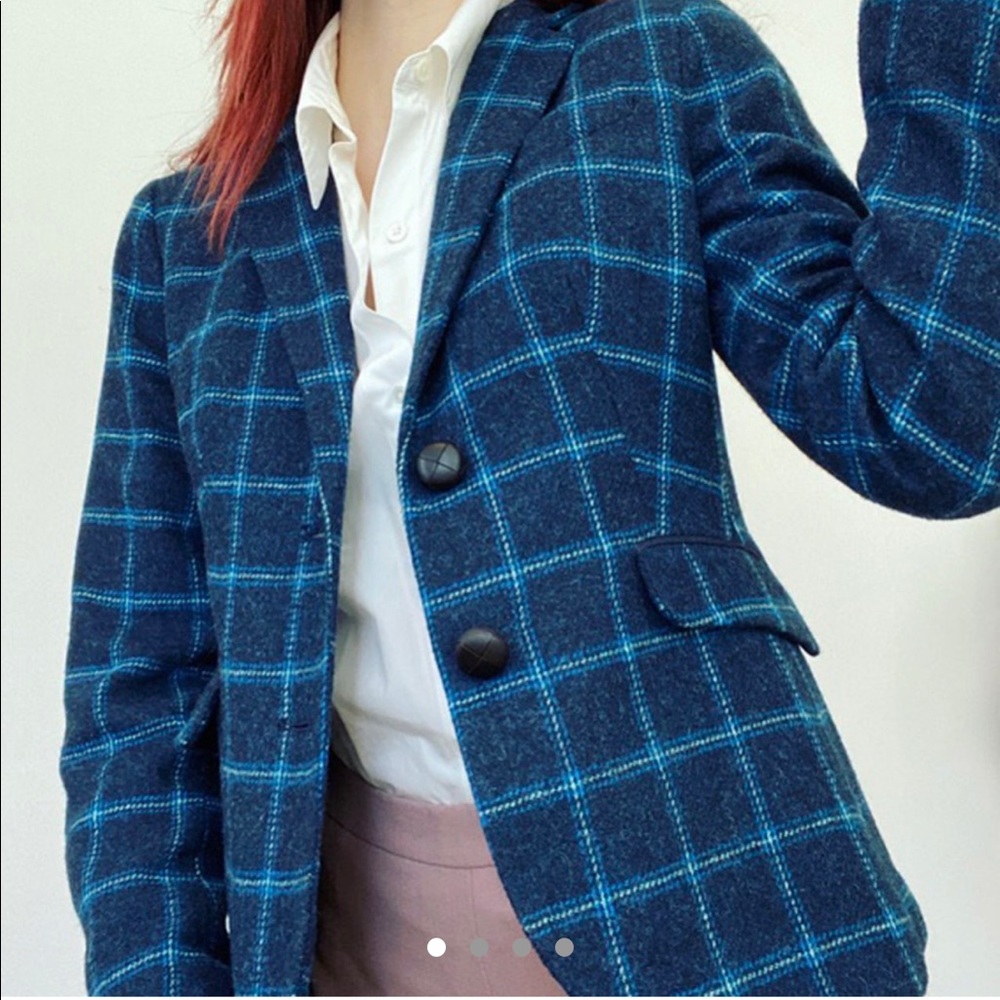 adorable blue plaid blazar